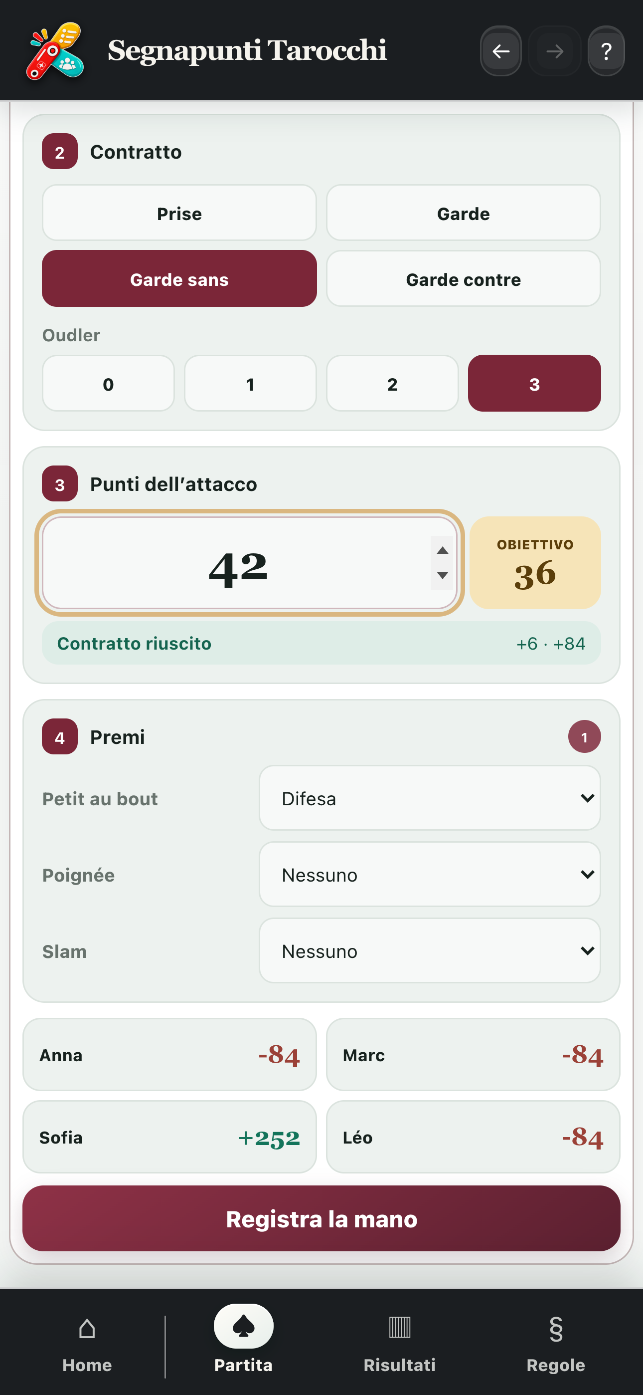 Parte inferiore dell’inserimento con premi e pulsante per registrare la mano