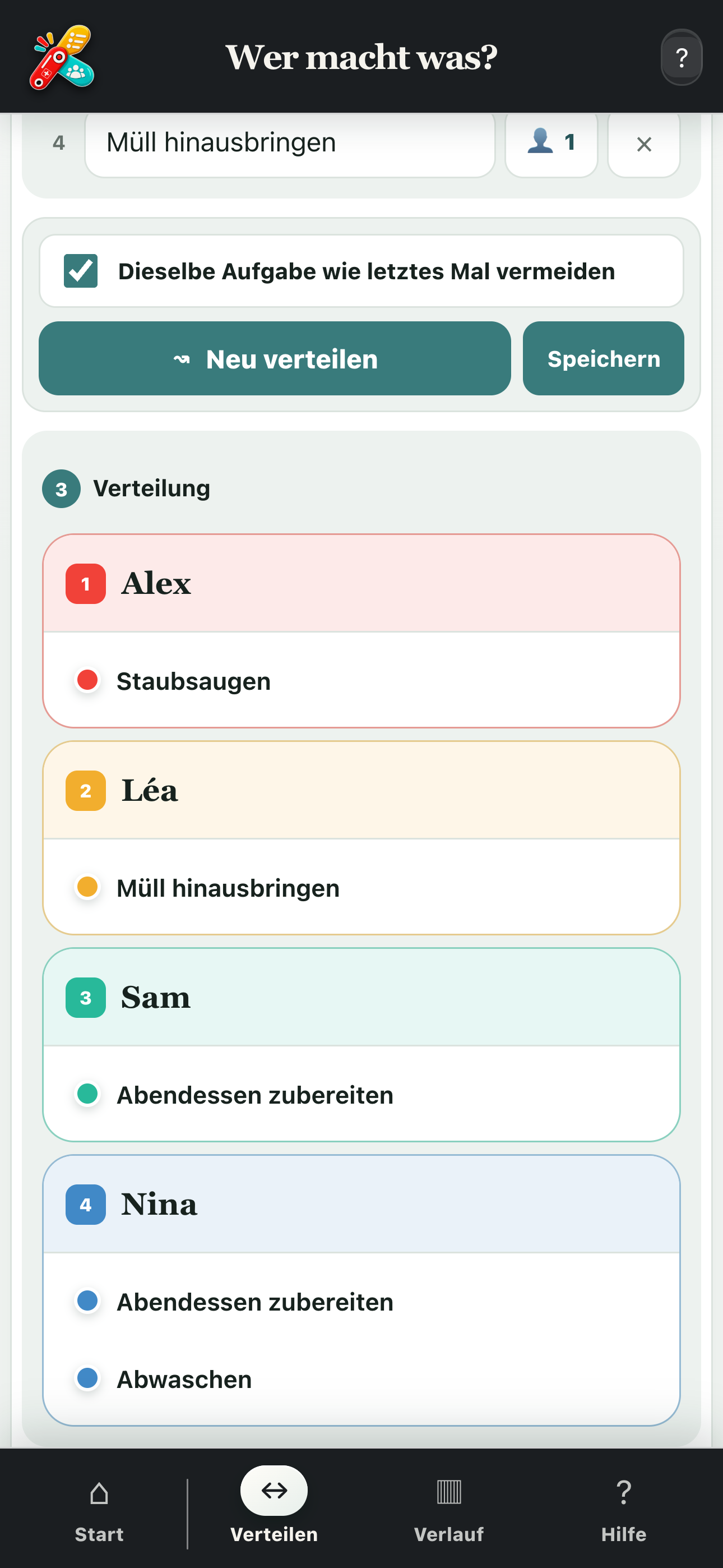 Ergebnis einer ausgewogenen Aufgabenverteilung