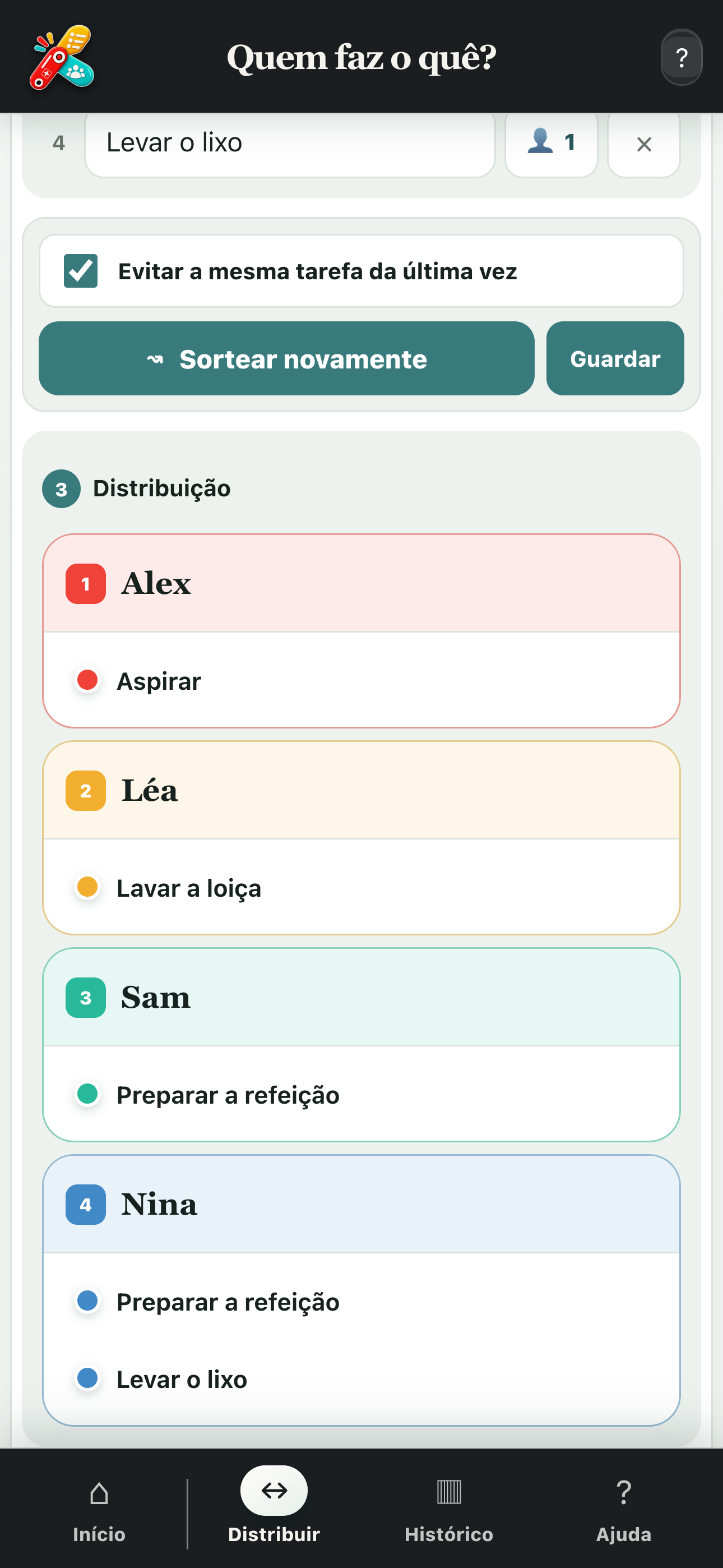 Resultado de uma distribuição equilibrada de tarefas
