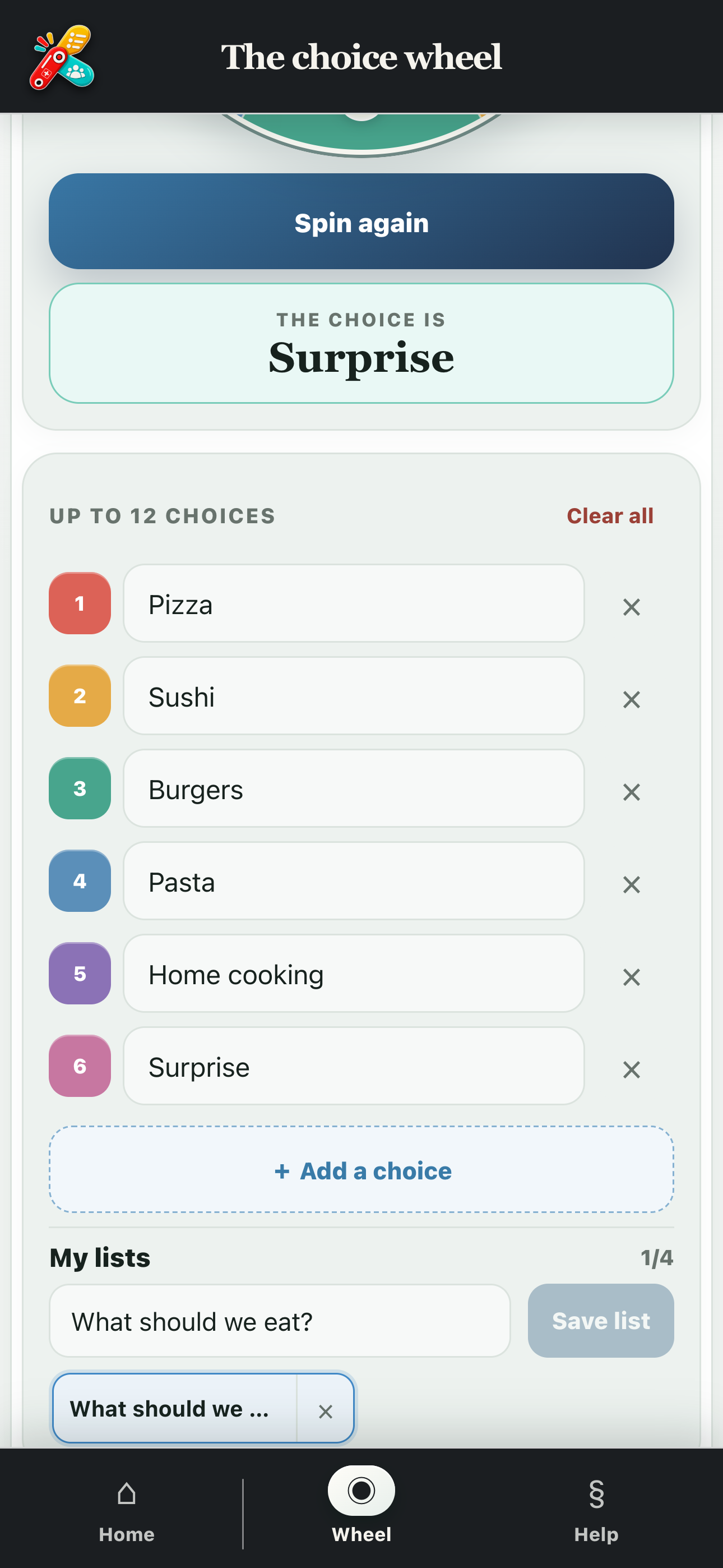 Named choice list saved in PratiKit
